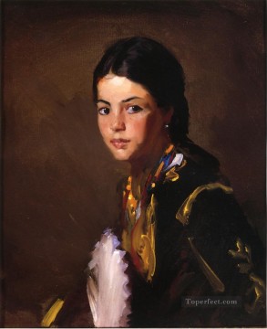  Robert Oil Painting - Segovian Girl portrait Ashcan School Robert Henri